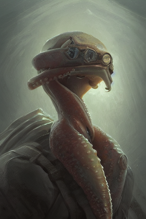 A Half Squid Half Duck, Diffuse Lighting, Intricate, Elegant...