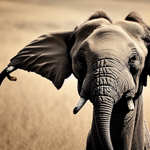 A Photo Of A Elephant Head On A Giraffe Body