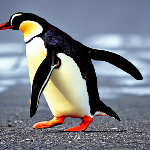 A Penguin Slipping On A Banana In The Antarctic