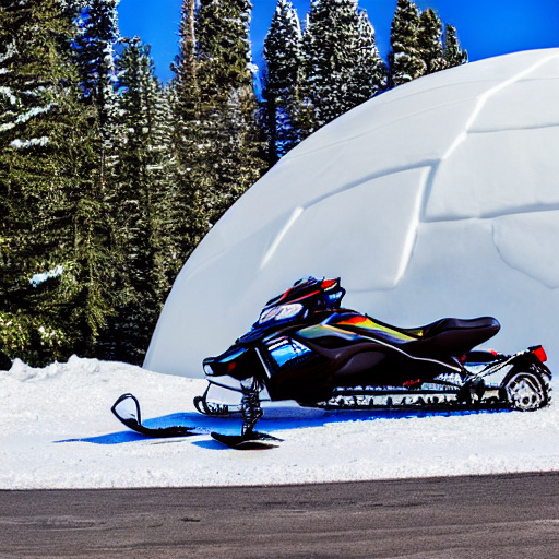 Photo Of Dream Snowmobile In Front Of Dream Igloo