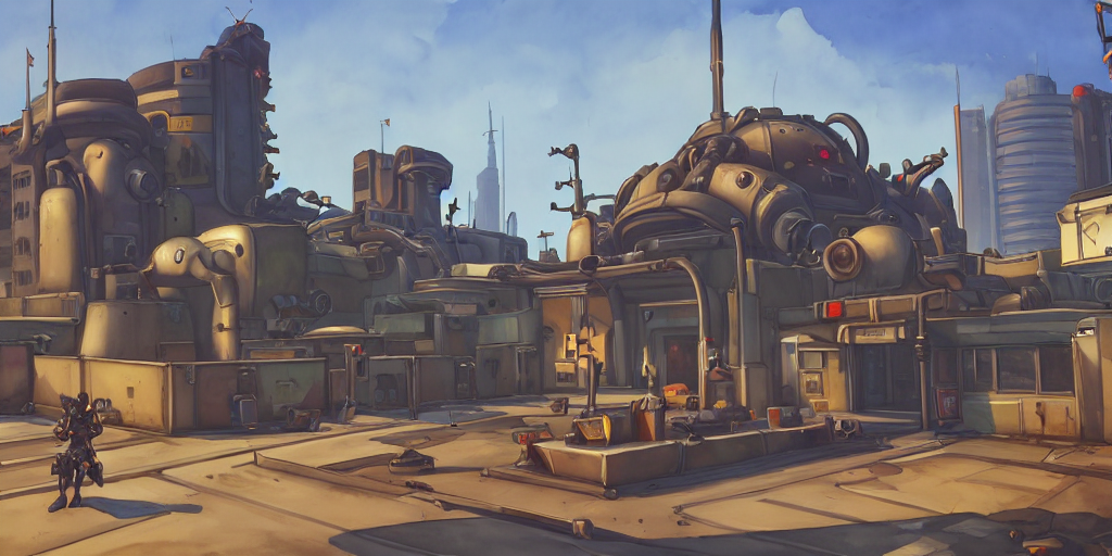 Overwatch Fallout Building, Stylized, Exterior, Architecture...