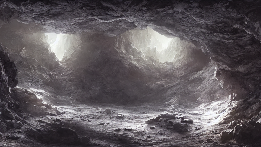 A Large Cave System On The Moon, Architectural, Concept Art,...