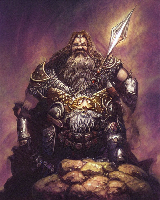 A Powerful Dwarven Deity In Their Celestial Domain, Highly D...