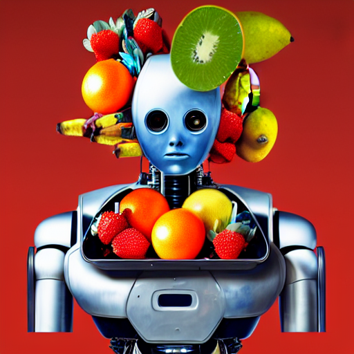 Robot Made From Fruits, By Rutkowski And Giuseppe Arcimboldo...