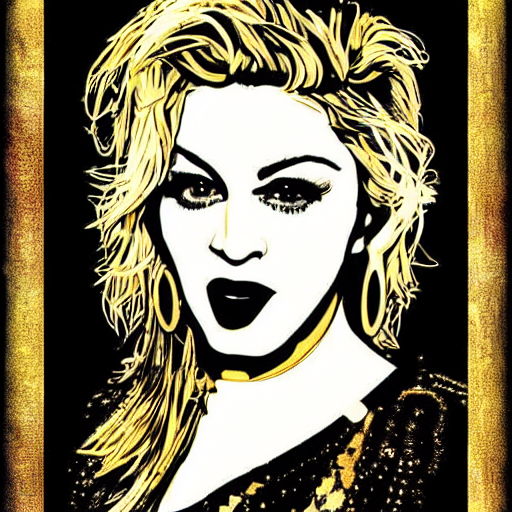 Singer Madonna, Black And Gold Poster, Celebrity Art, Origin...