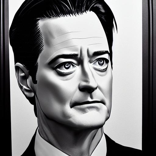 Composite Drawing Of Kyle Maclachlan, Very Low Contrast, B...