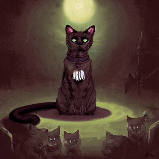 Evil Cat In The Style Of Blasphemous