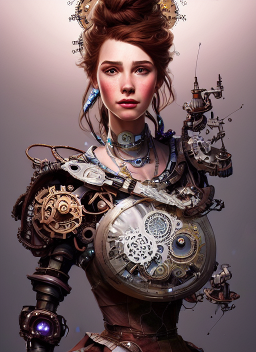 Portrait Of Cinderella, Robot Steampunk, Floral Horizon Zero...
