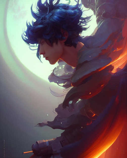 Devotion, Male Portrait, Paladin, Indigo. Detailed Hair, Int...