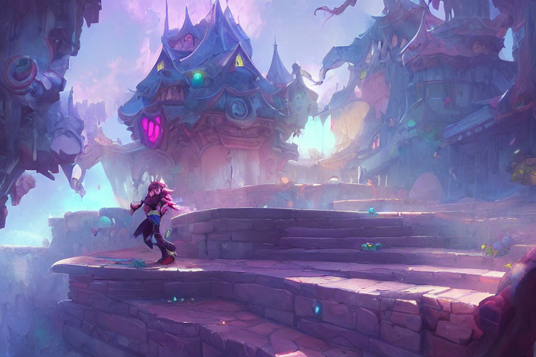 Photo Cartoon Illustration Comic Manga Painting Of Stair Env...