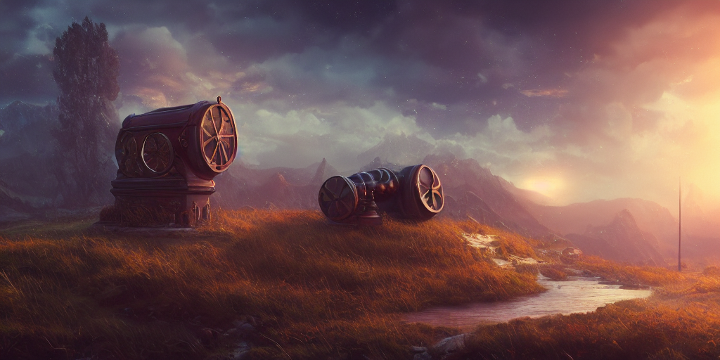 Time Travel Machine, Beautiful Landscape, Dreamy, Environmen...