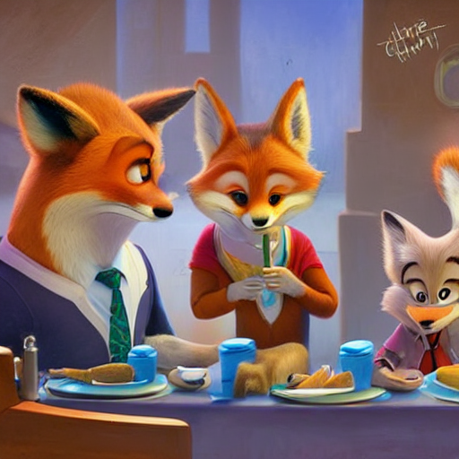 Foxes Judging A Cheese Competition, Furry, Cute, Disney Zoot...