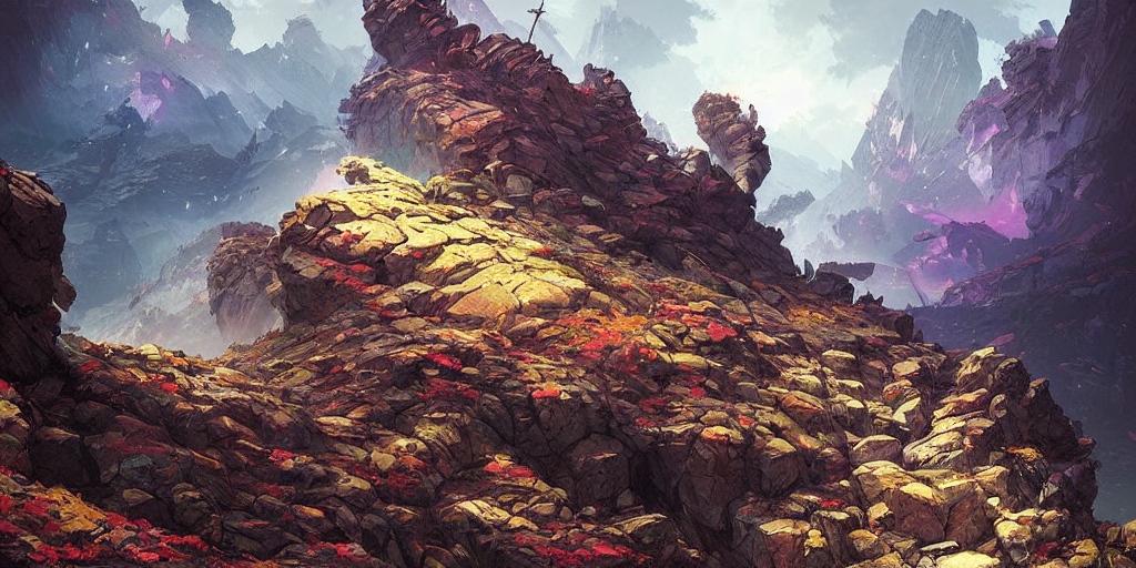 Epic Picture Of A Rocky Slope Featuring A Street Festival Sp...
