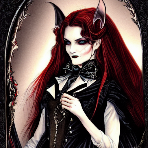 A Handsome Female Vampire Resembling A Bat With The Appearan...