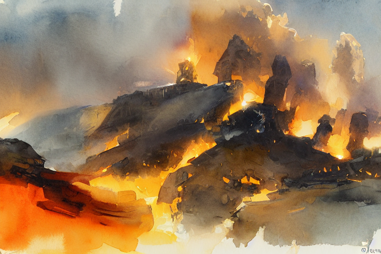 Small Centered On Watercolor Paper, Paint Brush Strokes, Abs...