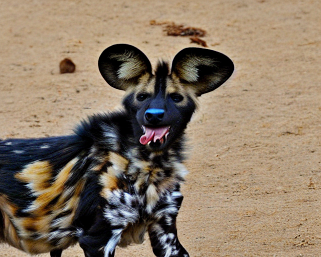 Happy African Wild Dog Eating His Graham Crackers A Good Bo...