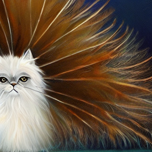 Beautiful White And Brown Fluffy Himalayan Cat With Long Flo...