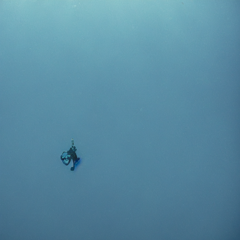 A Scubadiver Floating In The Sky