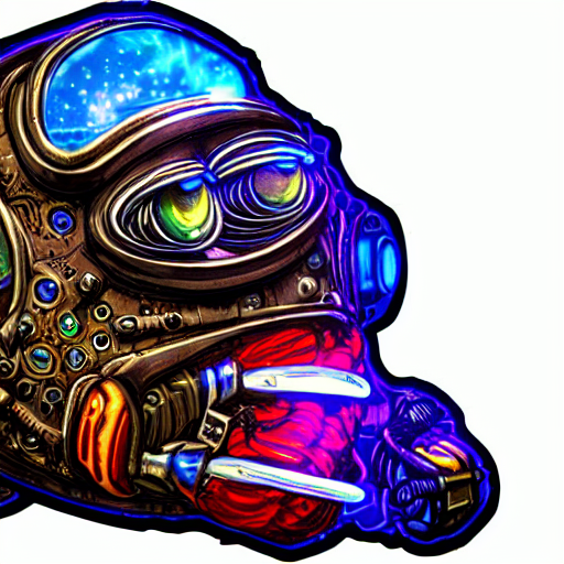 Bumper Sticker Art Of A Realistic Pufffer Fish Head Wearing...
