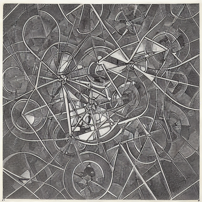 Hydrogen By M. C. Escher. Centered.