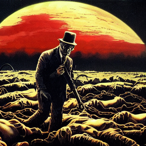 A Man In Old - Fashioned Attire Making His Way Waist - Deep... — Stable Diffusion AI Prompt: a man in old - fashioned attire making his way waist - deep in an infinite sea o...