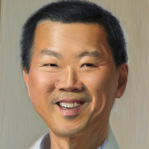 A Portrait Painting Of Steve Fujihara