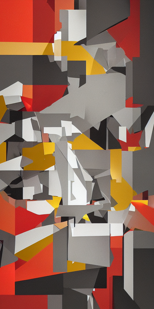 Rendered In Blender Constructivism In Beautiful Room, Music...